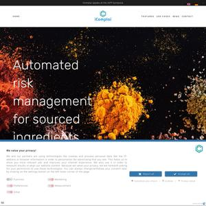 iComplai - Risk Management for Sourced Ingredients Website